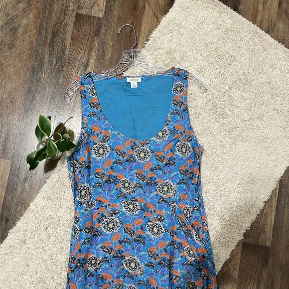 Sundance Boho Chic Floral Ruffle Front Sleeveless Cascading Dreams Midi Dress - Picture 3 of 6